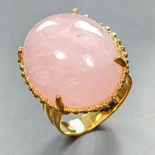 Load image into Gallery viewer, Morganite ring, 24x20 mm, 15.7 g, size 18; 925 sterling silver