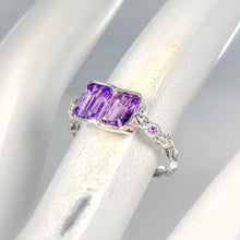 Load image into Gallery viewer, Amethyst ring, 2.4 grams, size 17; 925 silver