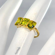 Load image into Gallery viewer, Chrysolite ring, 2.7 g, size 16; 925 sterling silver