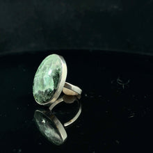 Load image into Gallery viewer, Seraphinite ring, 5.5 g, stone 15 x 25 mm, size 15.5; 925 sterling silver
