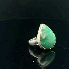Load image into Gallery viewer, Chrysoprase ring, size 19, 8.4 g; 925 silver
