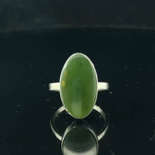 Load image into Gallery viewer, Sayany Jade Ring, 3.75g, size 17, stone 10 x 20mm; 925 sterling silver
