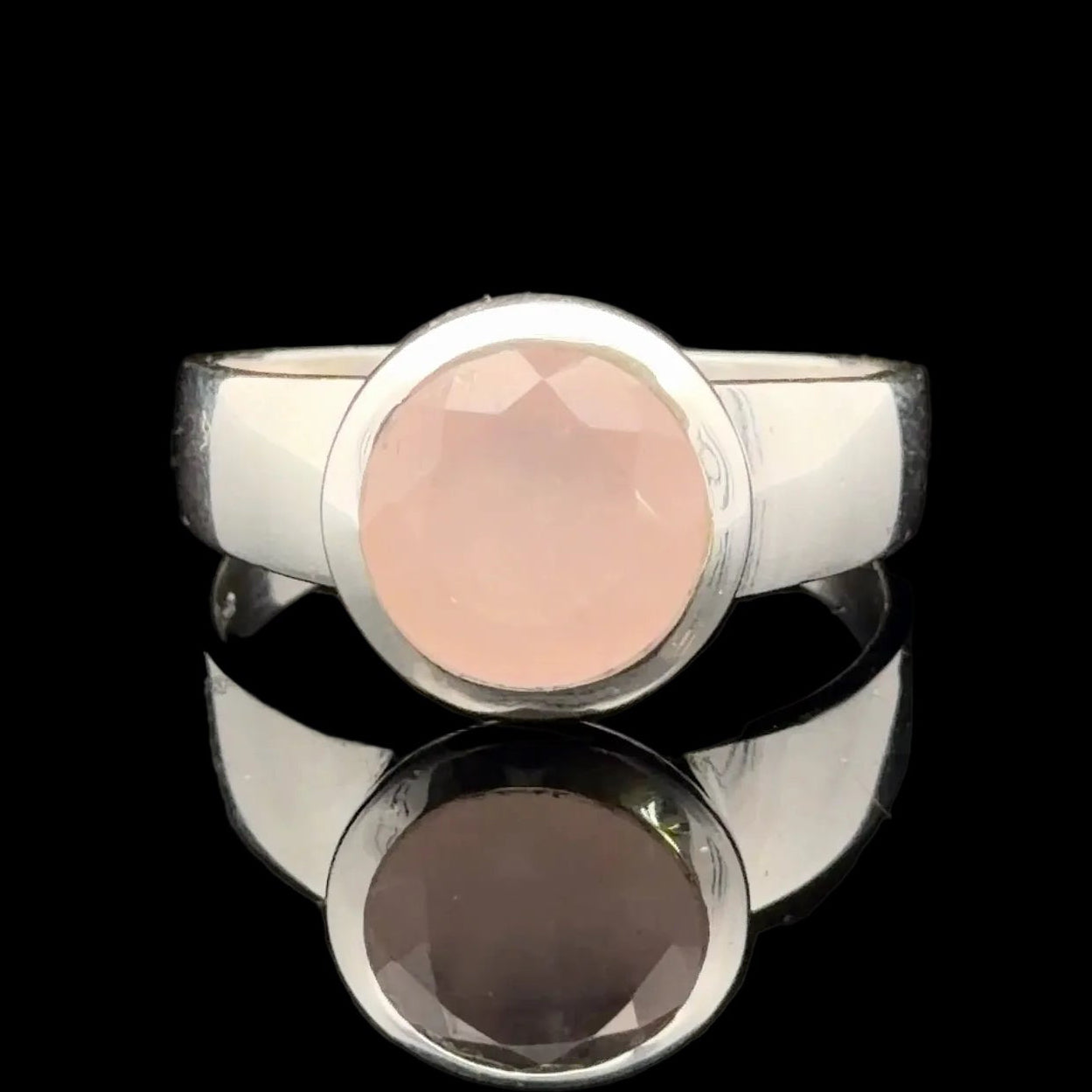 Rose Quartz Ring Silver 925 Size 17