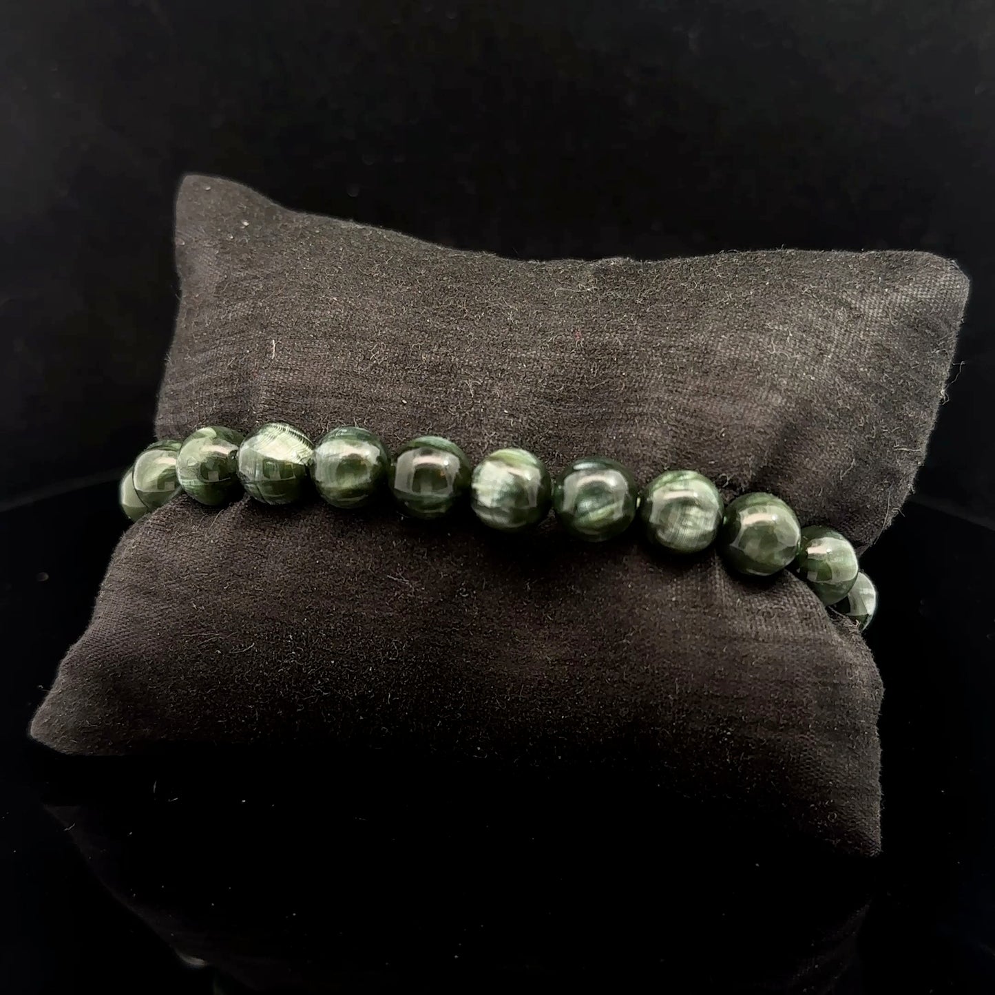 Seraphinite Bead Bracelet 8mm 24 Beads