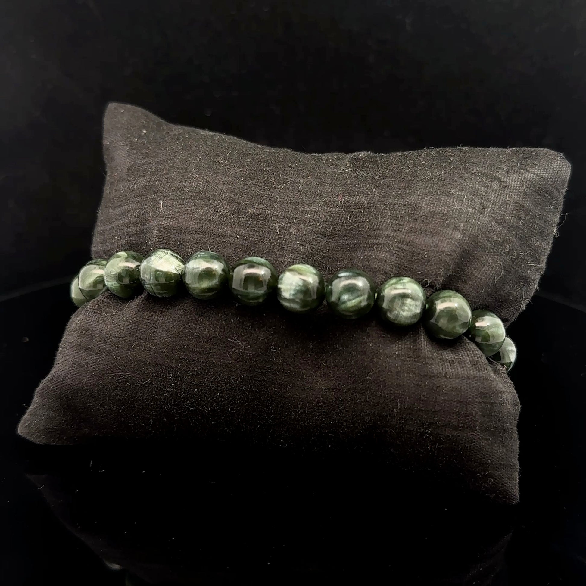 Seraphinite Bead Bracelet 8mm 24 Beads