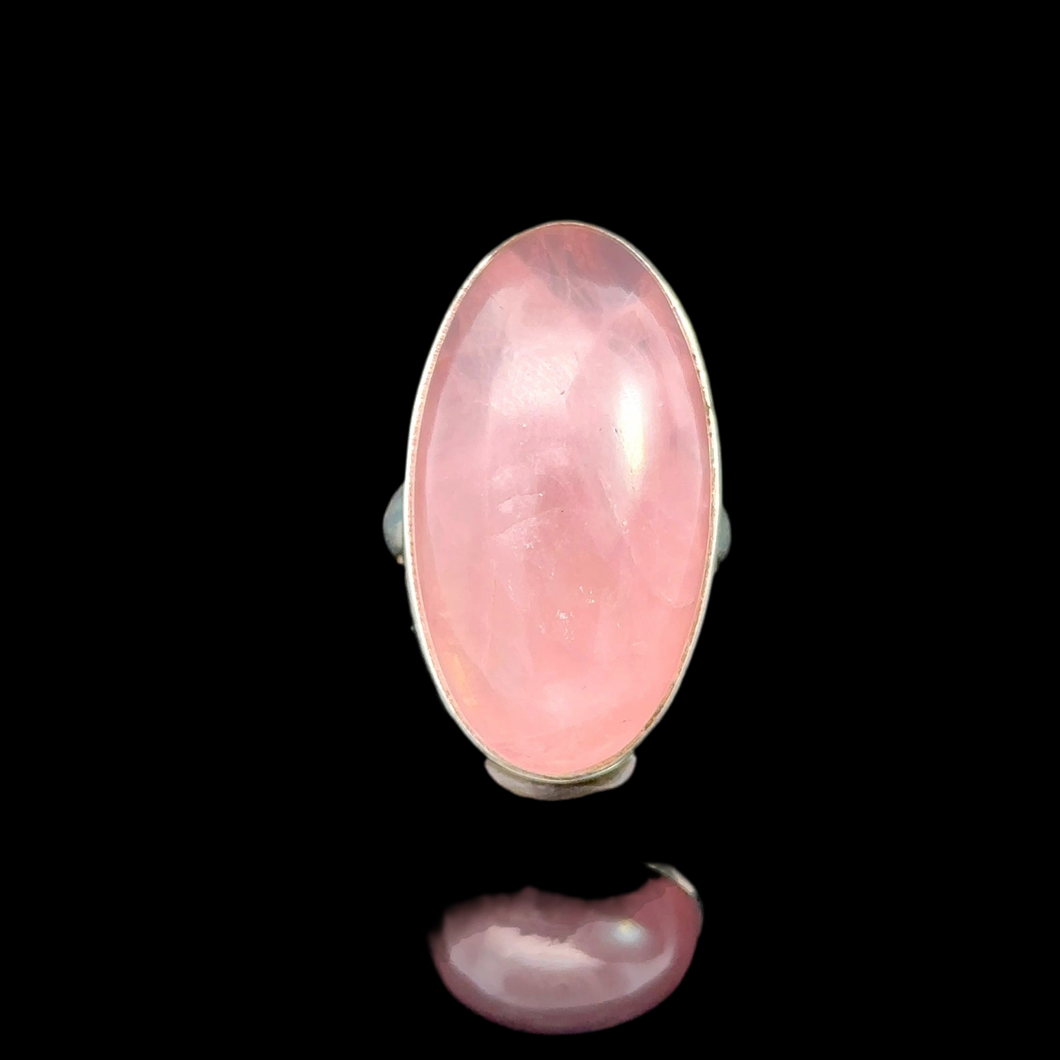Ring Quartz pink silver 925, size 16.5