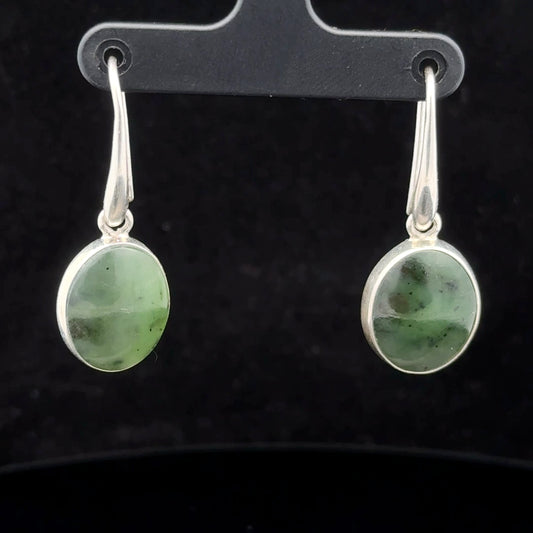 Jade Earrings Silver 925 1.5 cm
