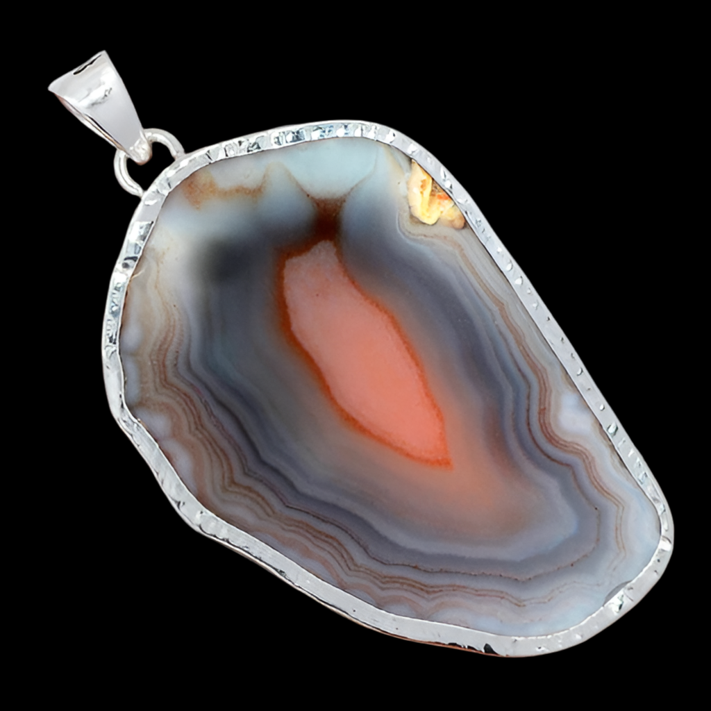 Pendant Agate 4.5 cm: silver 925