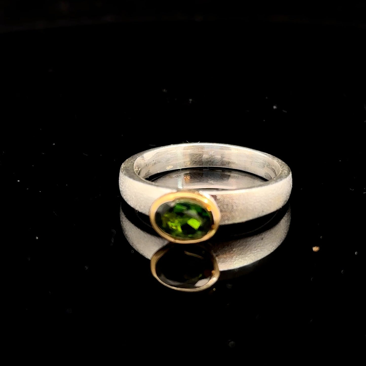 Chrome Diopside Ring, 5g, size 17; 925 Sterling Silver