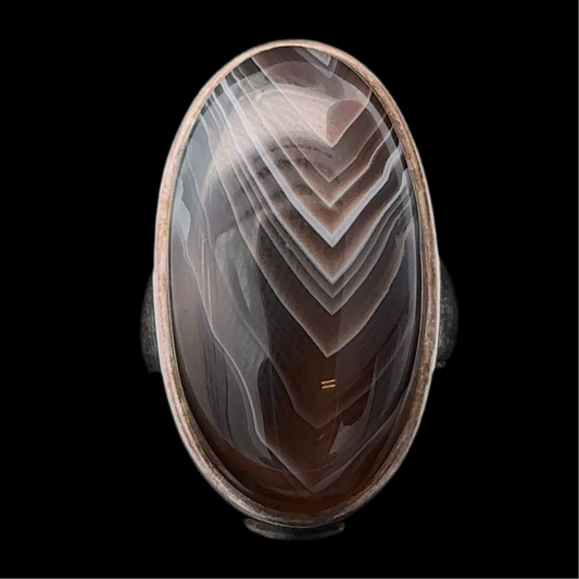 Agate Ring Silver 925 Size 16