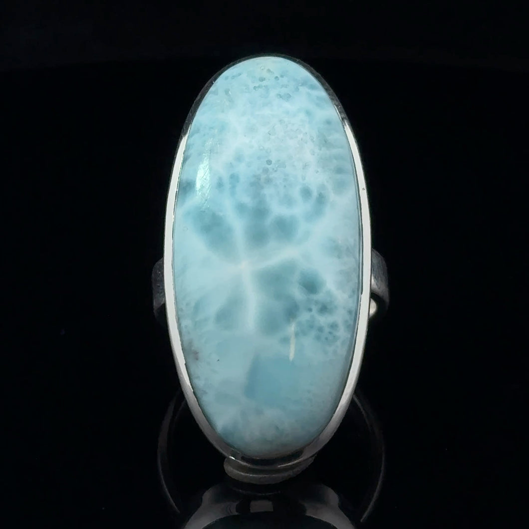 Larimar ring, size 17, silver 925