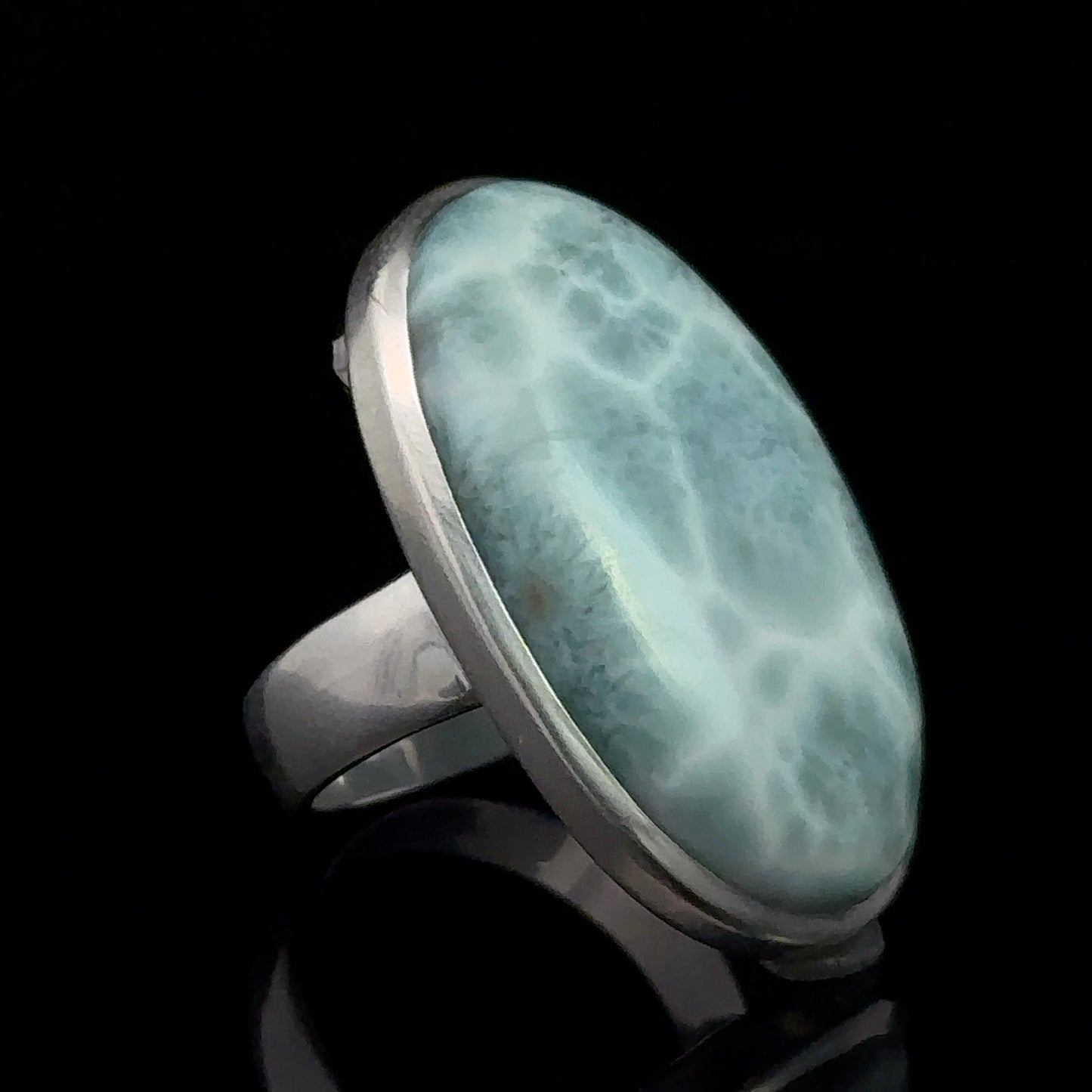 Gredzens Larimar 20. izmērs; sudrabs 925