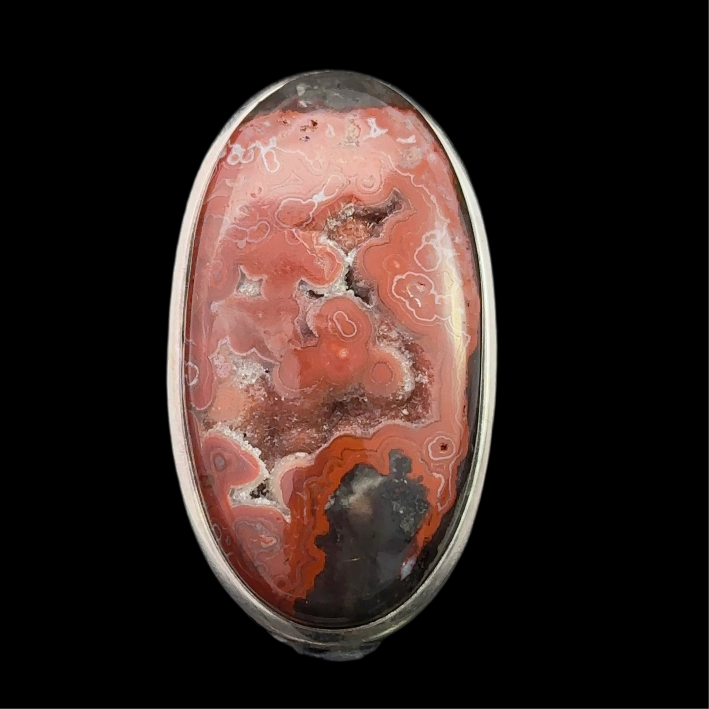 Agate Ring Silver 925 Size 19.5 16 g