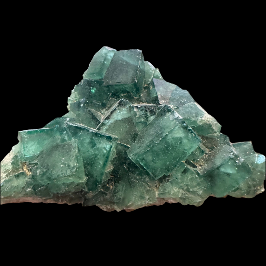 Fluorite crystal Madagascar fluoresces 130 gr, 8 by 6 by 4 cm