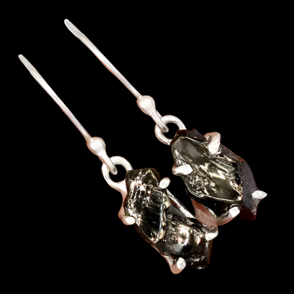 Earrings Shungite elite 3cm: silver 925