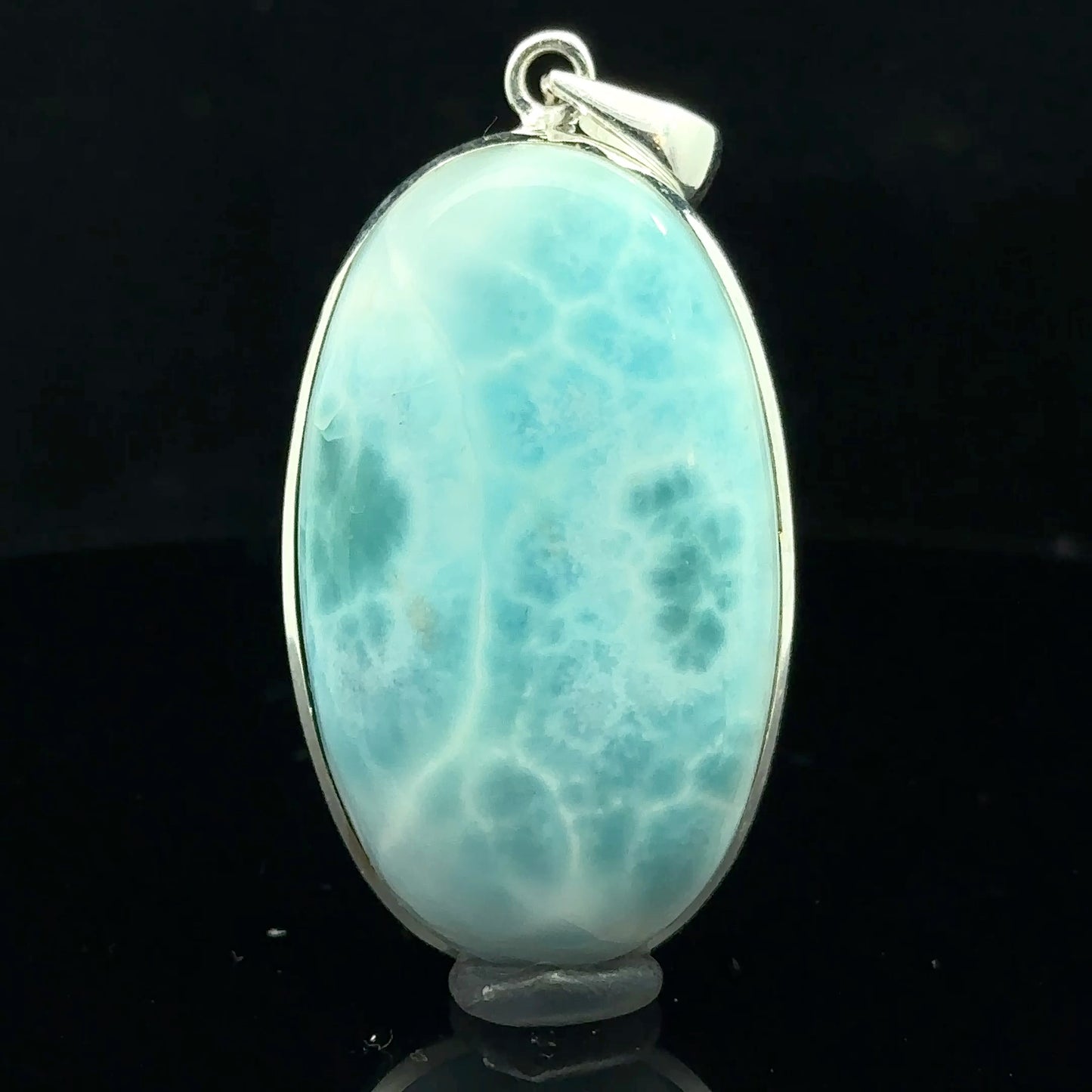 Larimar pendant 17 gr, 5.5 cm; silver 925