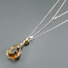 Загрузить изображение в средство просмотра галереи, Кулон Цитрин с цепочкой, серебро 925
