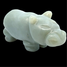 Lejupielādēt attēlu galerijas skatītājā, Nīlzirgs no tūmšā Nefrītā (Sayan), 9 cm, 205 grami
