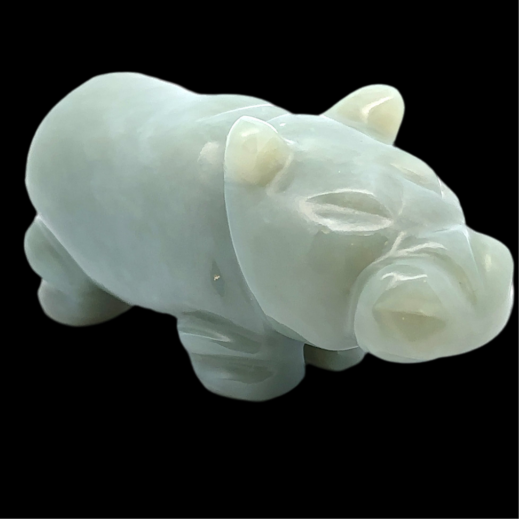 Nīlzirgs no tūmšā Nefrītā (Sayan), 9 cm, 205 grami