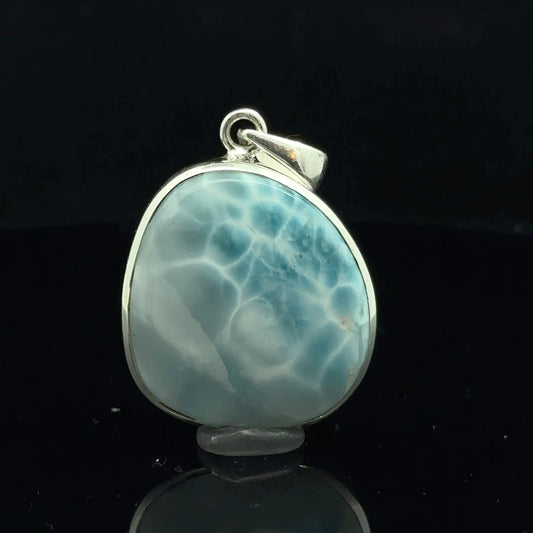 Larimar pendant 10 g, 4 by 2 cm; silver 925