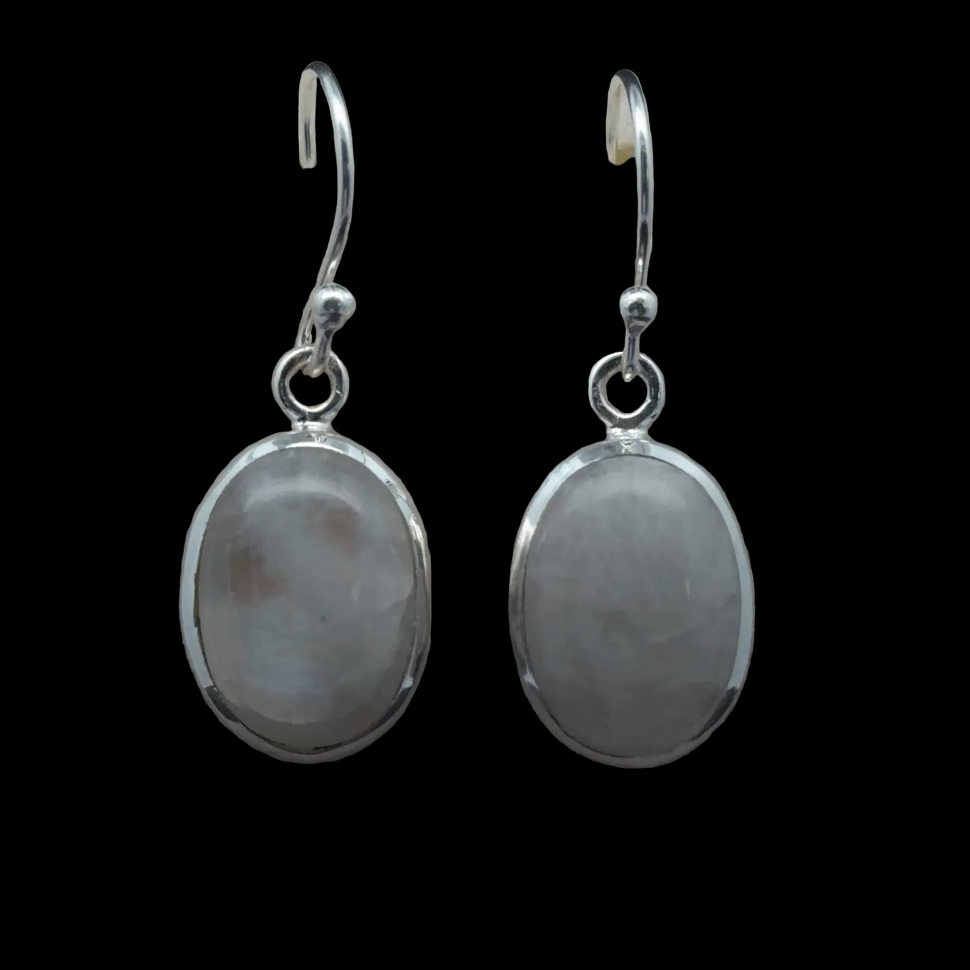 Moonstone (Adularia) Earrings, 3 cm, Sterling Silver 925, 5 g