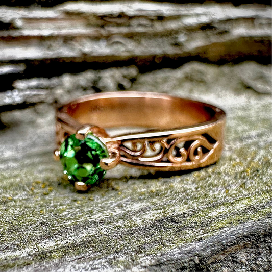 Garnet Ring Gold 585 Size 14 0.25 ct