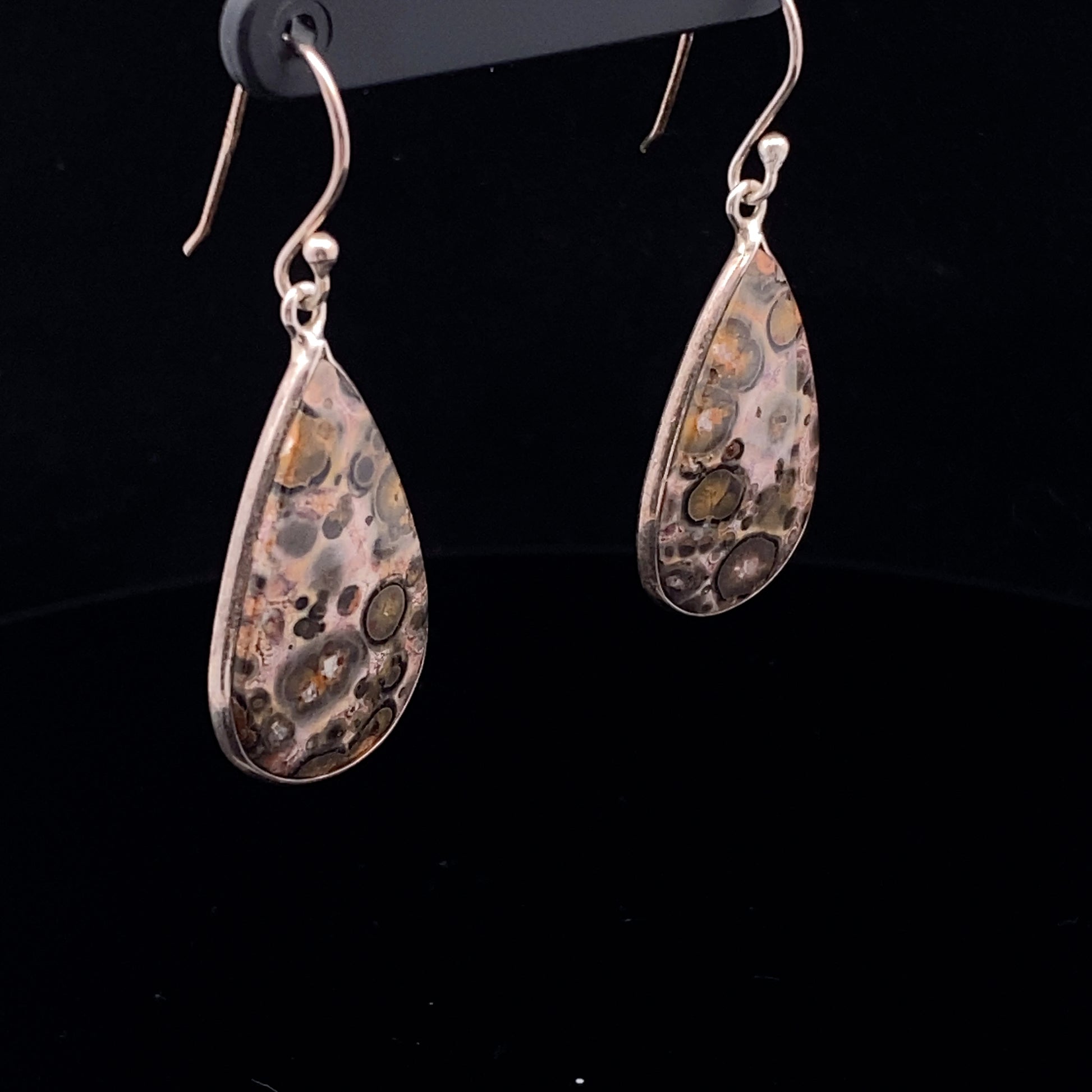 Leopard Jasper Earrings Silver 925
