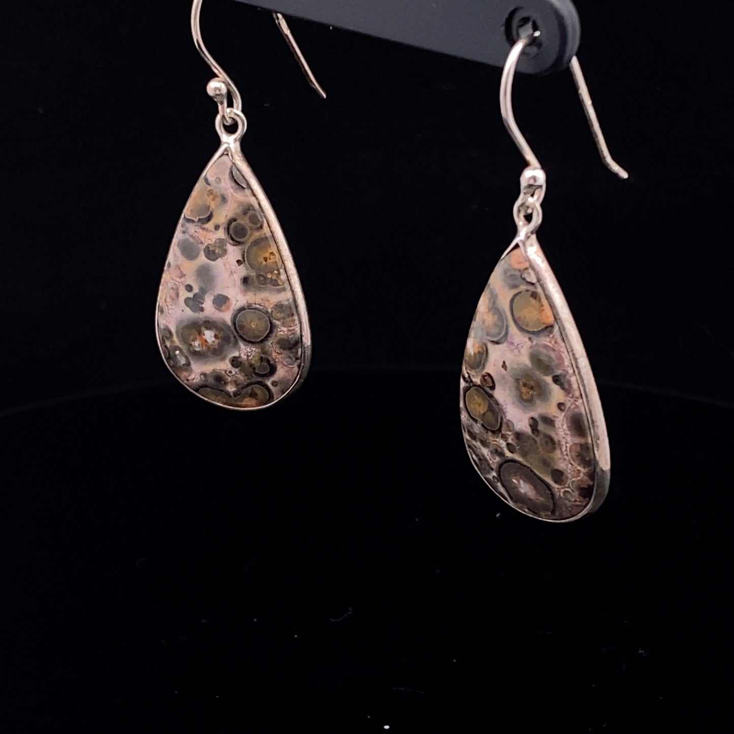 Leopard Jasper Earrings Silver 925