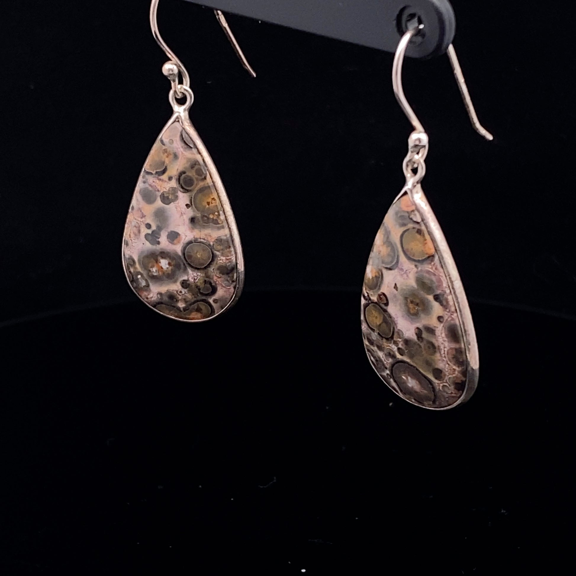 Leopard Jasper Earrings Silver 925