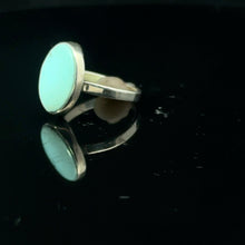 Load image into Gallery viewer, Kazakhstan Turquoise Ring, 16.5 cm, size 2.4 g, stone 8 x 12 mm; 925 sterling silver

