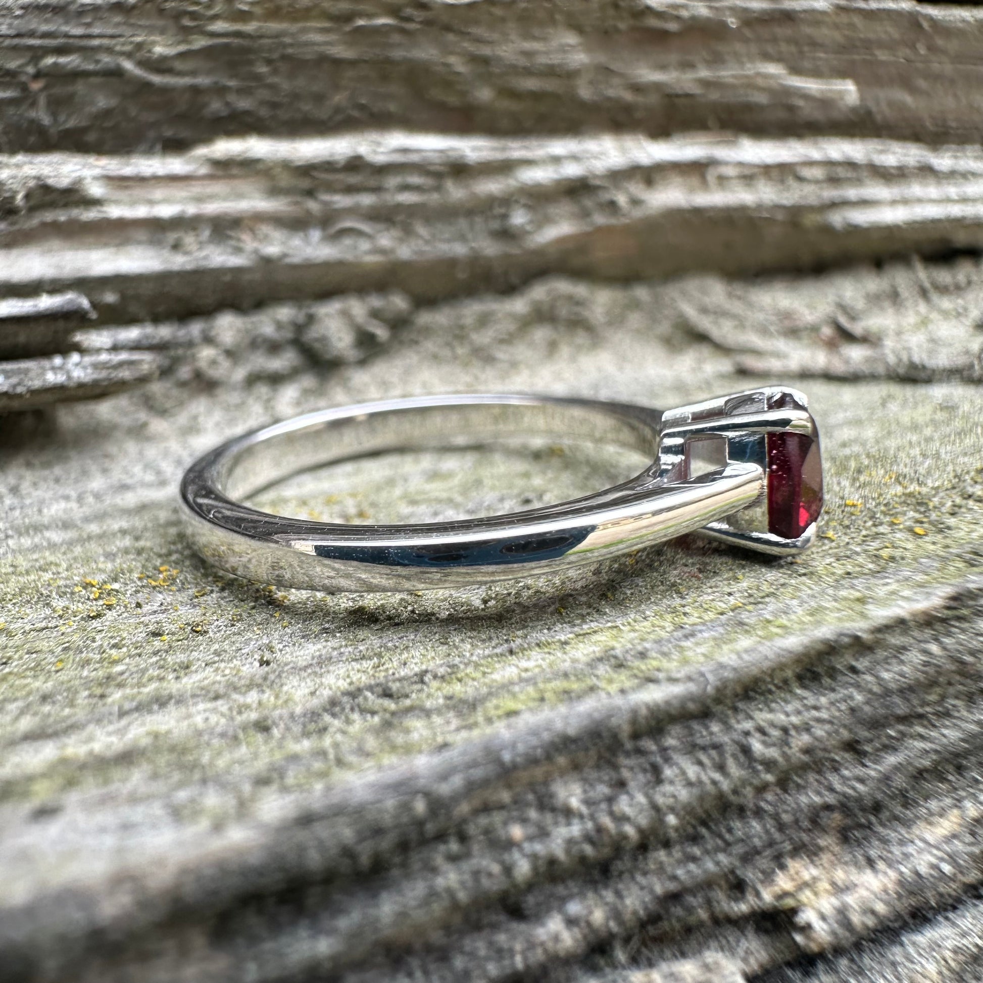 Garnet Ring Gold 585 Size 16.5 0.5 ct