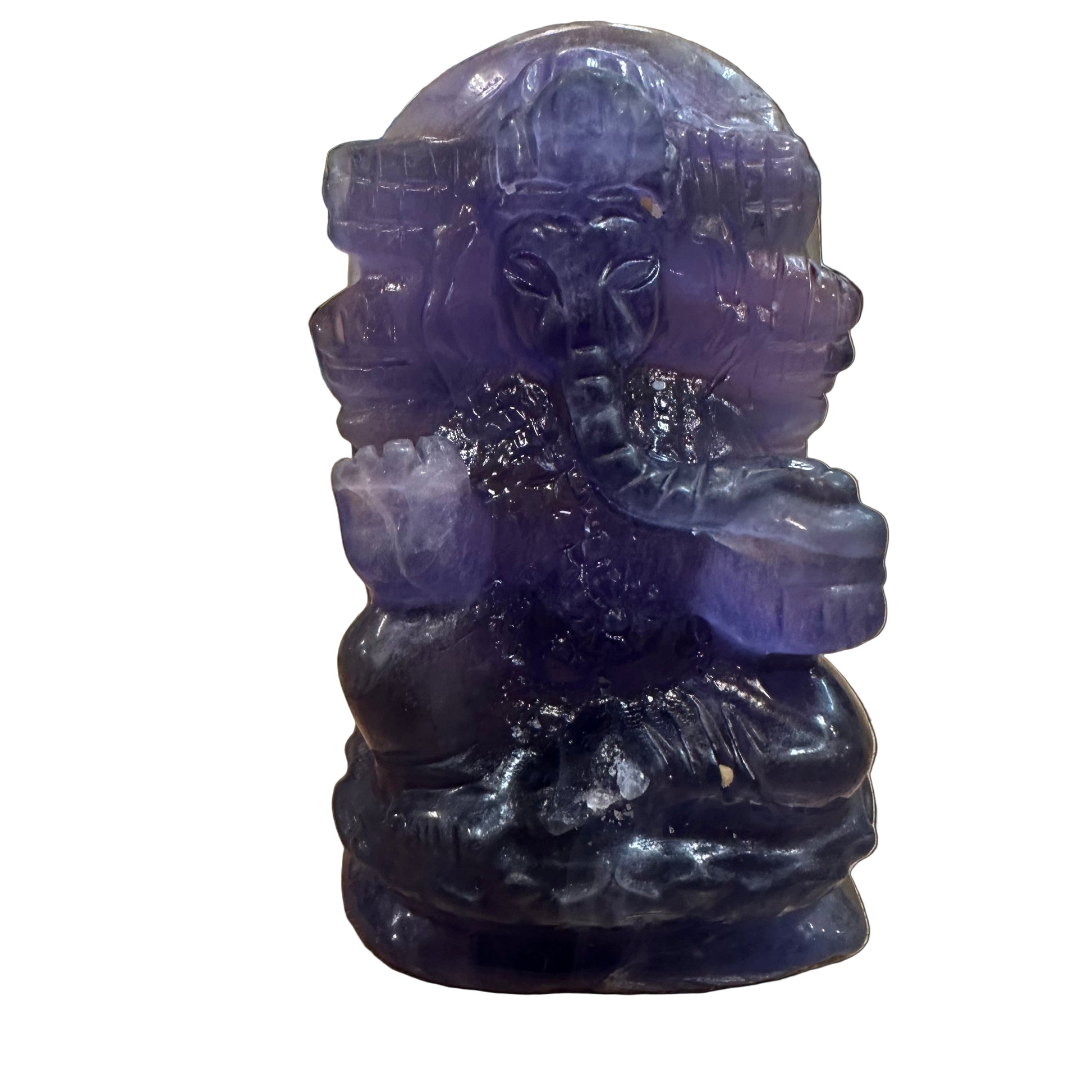 Ganesha fluorite 10 by 6 cm; 395 g