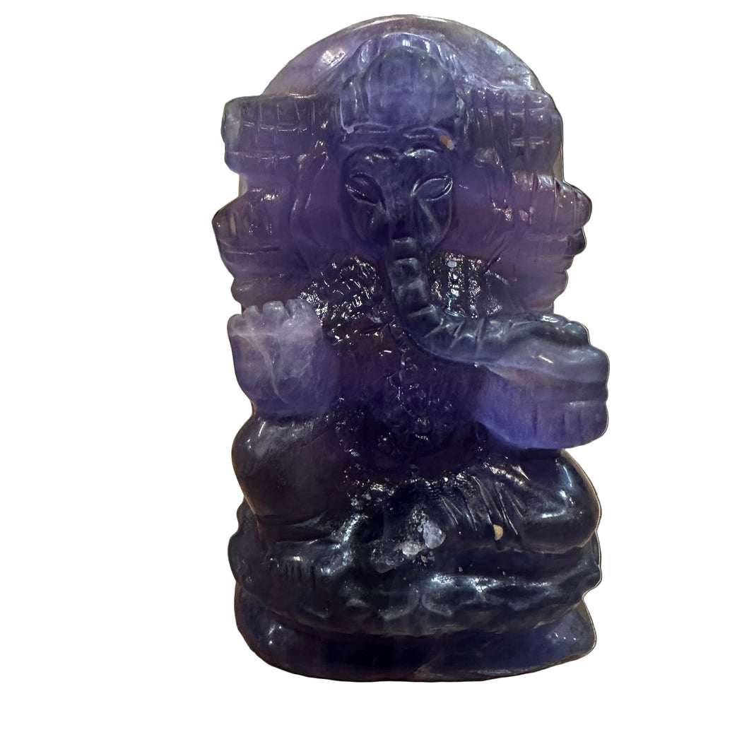 Ганеша флюорит 10 на 6 см; 395 гр