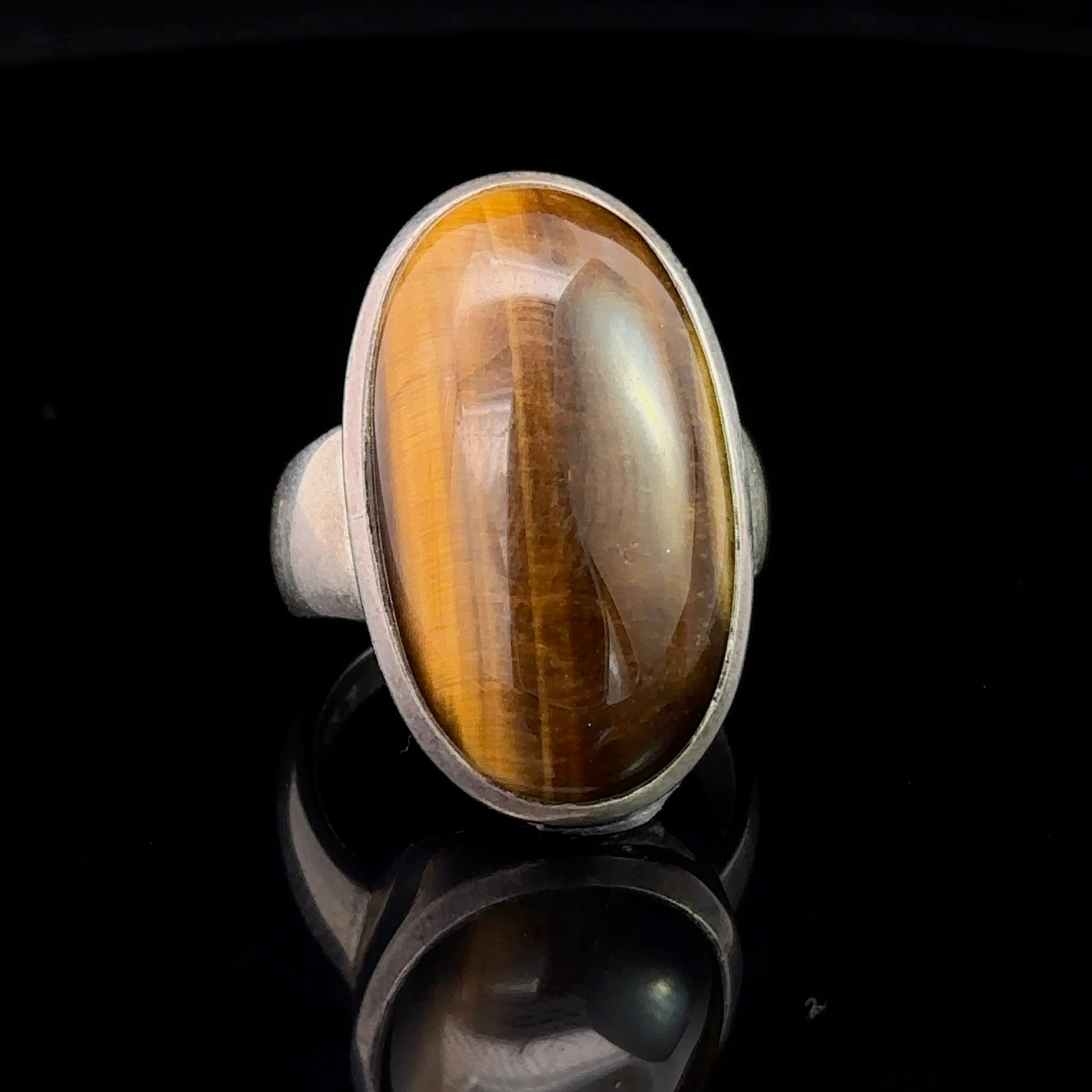 Tiger Eye Ring Silver 925 Size 18