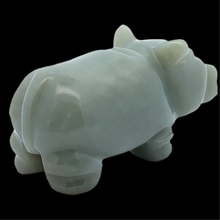 Lejupielādēt attēlu galerijas skatītājā, Nīlzirgs no tūmšā Nefrītā (Sayan), 9 cm, 205 grami
