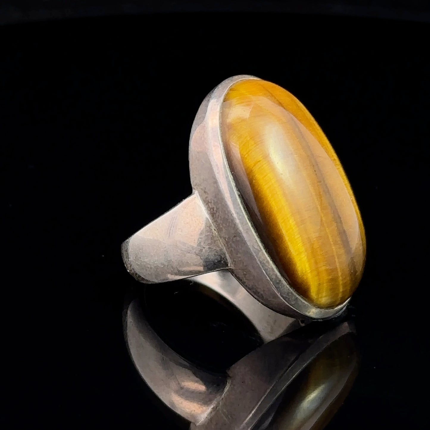 Tiger Eye Ring Silver 925 Size 18