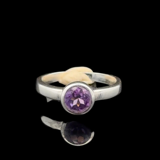 Amethyst Ring Size 15 Sterling Silver 925