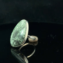 Load image into Gallery viewer, Seraphinite ring, 8 g, stone 20 x 30 mm, size 20.5; 925 sterling silver
