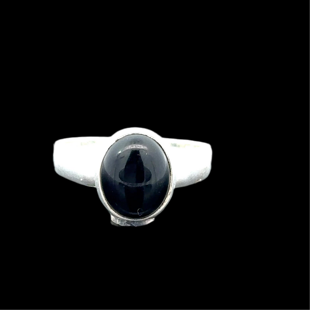 Onyx Ring, Size 16, Silver 925