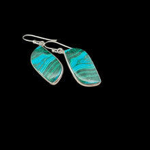 Load image into Gallery viewer, Malachite earrings with chrysocolla, 26 g, 4 cm
