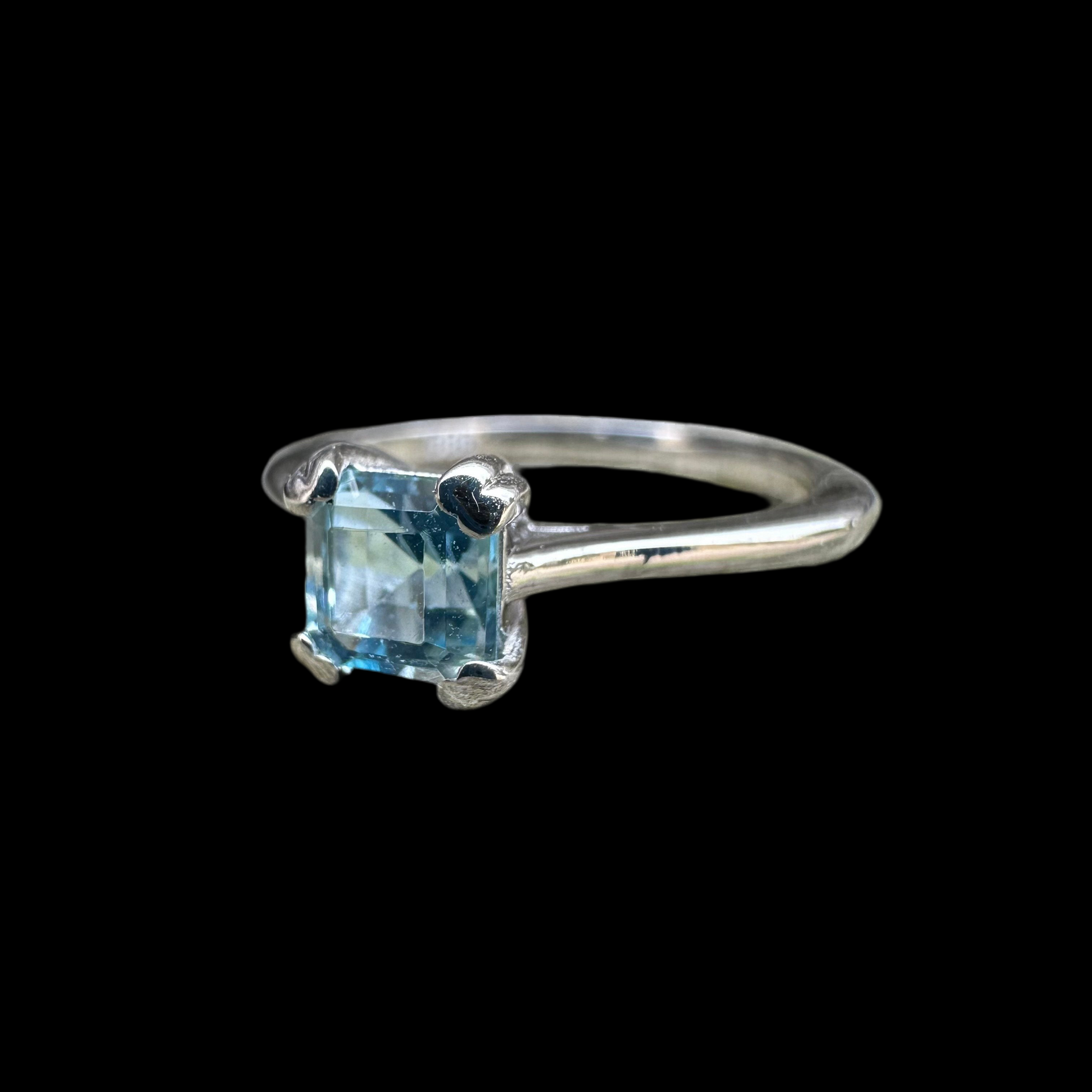 Aquamarine Ring Gold 585 Size 16 0.45 ct