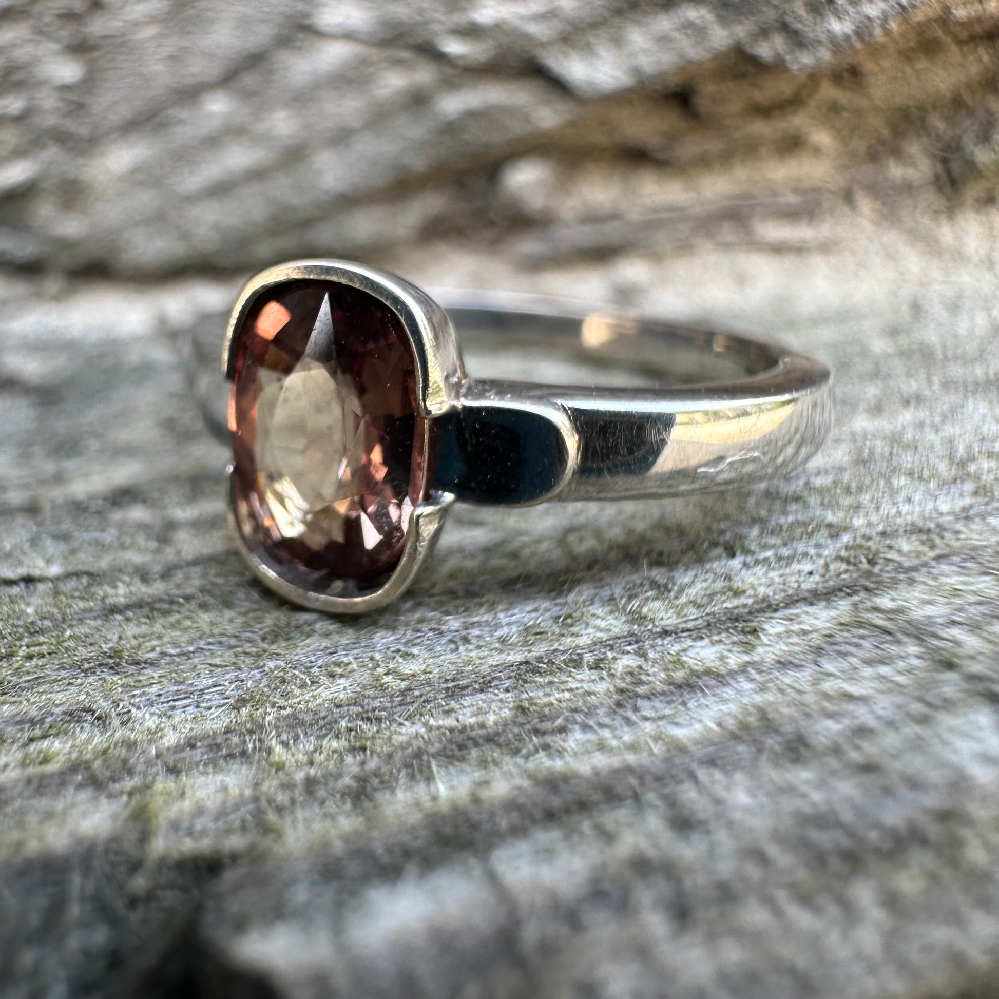 Garnet Ring Gold 585 Size 16.5 0.7 ct