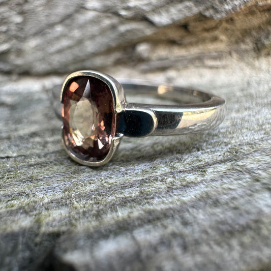 Garnet Ring Gold 585 Size 16.5 0.7 ct