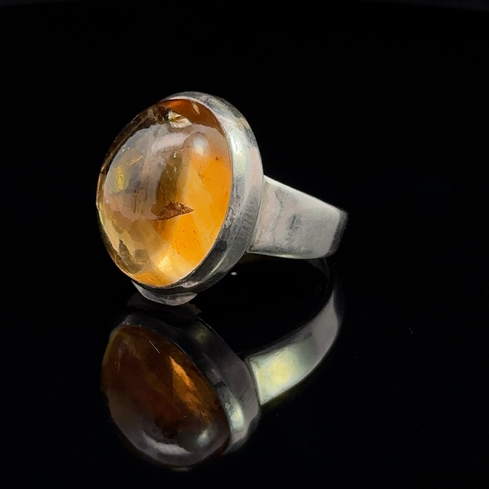 Citrine Ring Silver 925 Size 18.5 8.45 g 15x20 mm