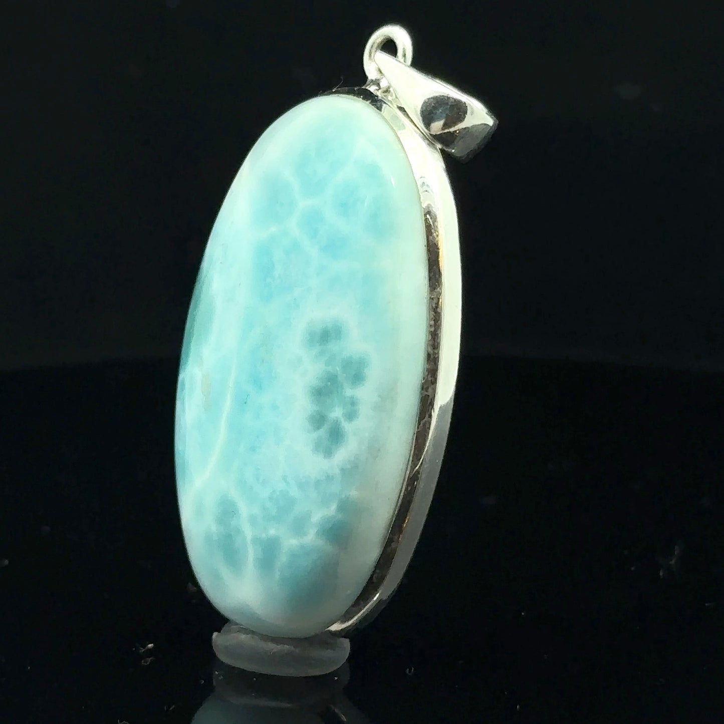 Larimar pendant 17 gr, 5.5 cm; silver 925