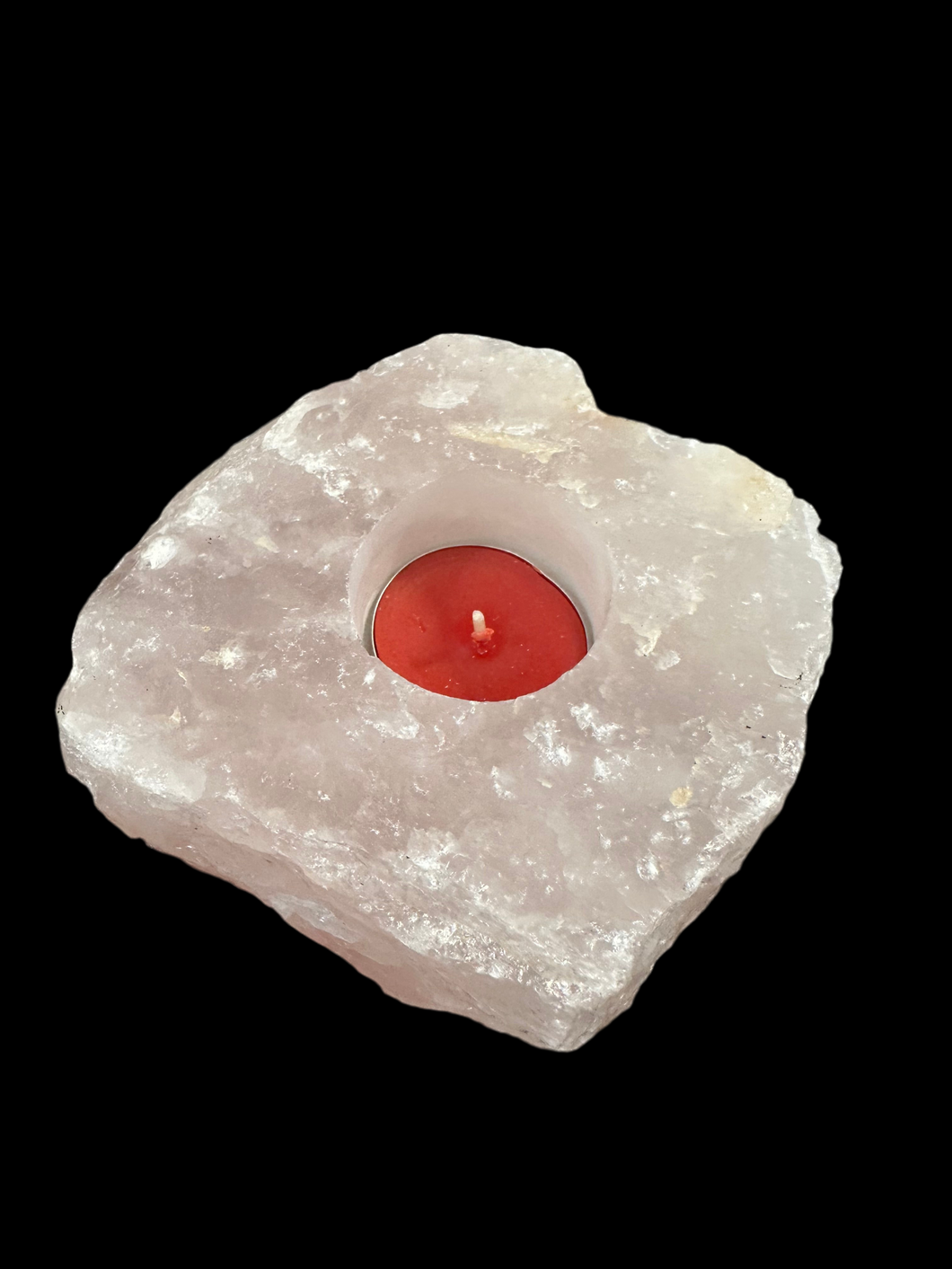 Candlestick quartz pink 15 by 5 cm