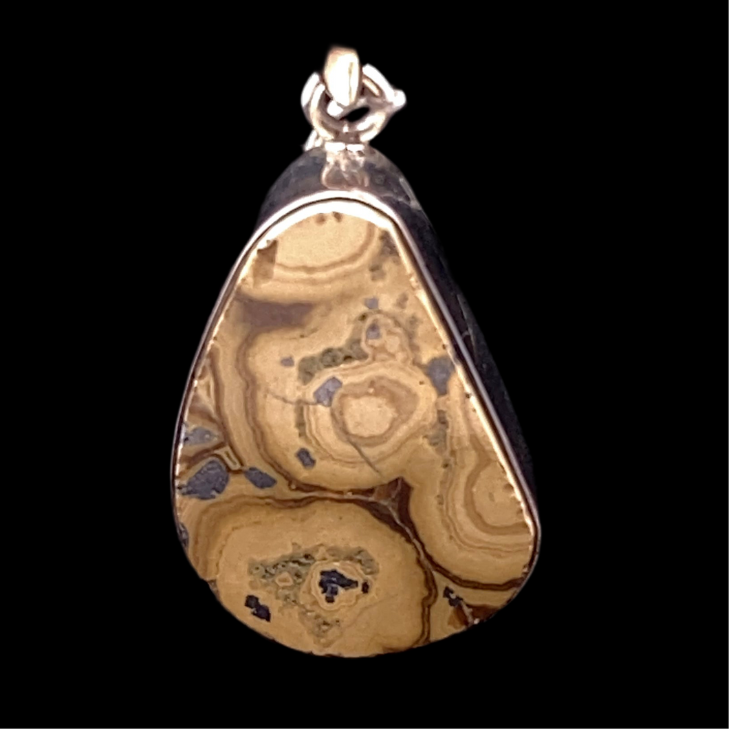 Pendant Agate Sphalerite 2.5*1.5cm: silver 925