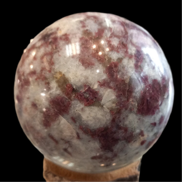 Ball Tourmaline pink in quartz 75 mm