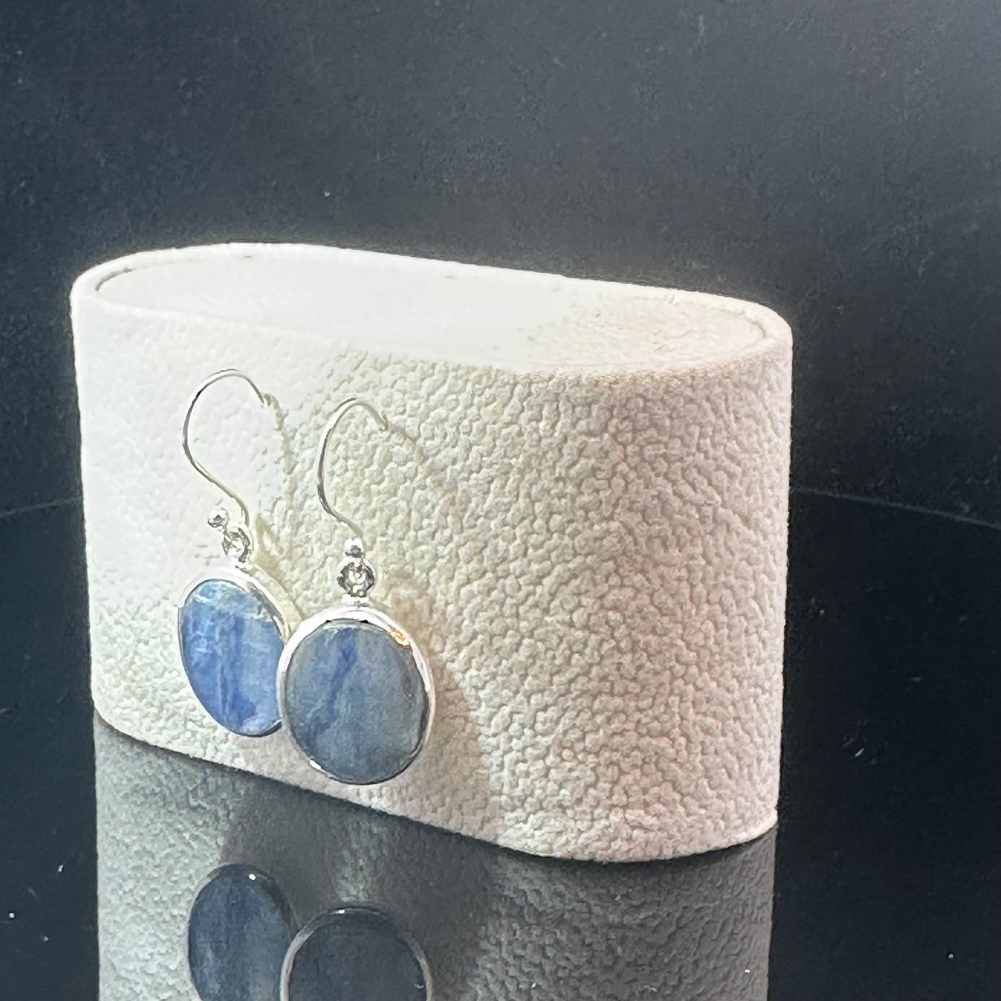 Kyanite Earrings Silver 925 5.2 g 1.5 cm