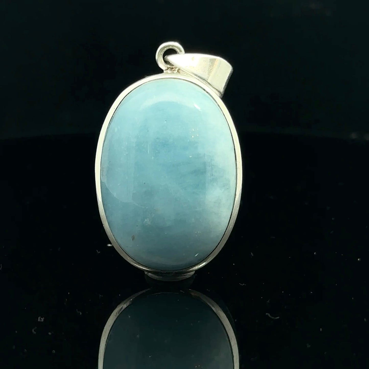 Aquamarine pendant, 16.5g, 4 x 2cm; 925 sterling silver